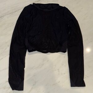 lululemon athletica Black Mesh Crop Top